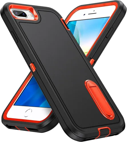Miniatura 11 de IDweel Funda para iPhone 8 Plus/7 Plus/6S Plus/6 Plus con soporte, protección resistente, a prueba de golpes, arañazos, ajuste delgado, negro