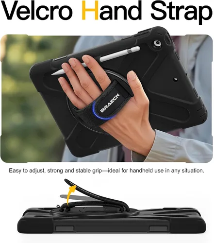 Miniatura 8 de BRAECN Funda para iPad de 9ª/8ª/7ª Generación, Funda Resistente a Prueba de Golpes con Protector de Pantalla, Soporte para Lápiz, Soporte para Tapa