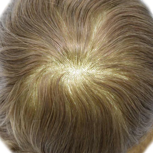 Miniatura 5 de Tupé para hombre, pieza de cabello humano real, monofilamento, tupé para hombres, postizos, unidades de sistema de reemplazo de cabello, gris