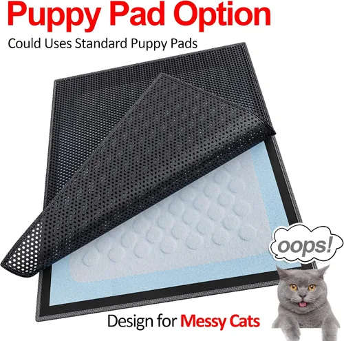 Miniatura 3 de Waretary Tapete para caja de arena para gatos: 36 x 30 pulgadas, impermeable, tapete de captura de arena para gatos y gatos, alfombra de control