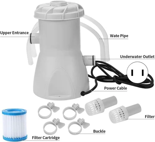 Miniatura 3 de Bomba de filtro de piscina 40W, bomba de filtro de piscina 800GAL por hora Filtro de piscina de tierra para impurezas de filtro de piscina