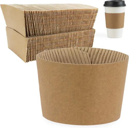 Miniatura 10 de FMP Brands Paquete de 50 fundas de papel de Navidad para tazas de café, fundas desechables de café navideñas para tazas de café desechables de 12