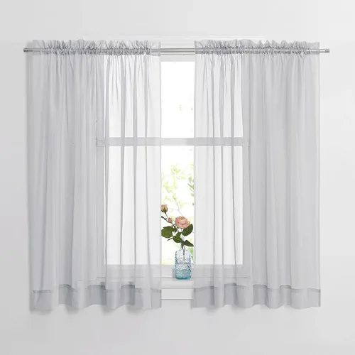 Miniatura 39 de NICETOWN Cortinas traslúcidas blancas de 63 pulgadas de largo para dormitorio, cortinas de gasa translúcida con bolsillo para barra, paneles