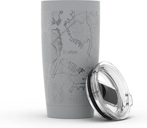 Miniatura 61 de Well Told Vaso de café aislado con diseño grabado de mapa de Atlanta Georgia, taza de acero inoxidable grabada (20 onzas, negro) con diseño de mapa