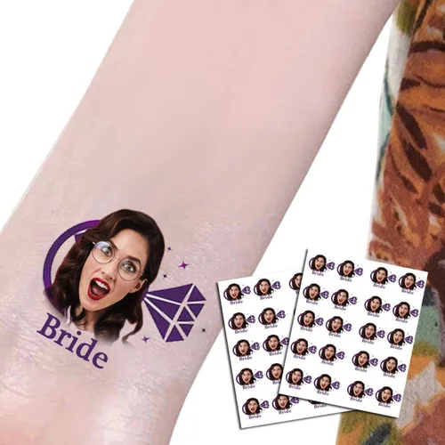 20 tatuajes faciales personalizados para despedida de soltera, regalo de boda, decoración de regalo de boda, suministros de tribu de damas de honor,