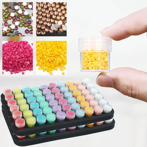 Miniatura 7 de Douorgan Contenedores de Almacenamiento de Pintura de Diamante Accesorios y Herramientas Organizador Portátil de Pintura de Diamante Estuche
