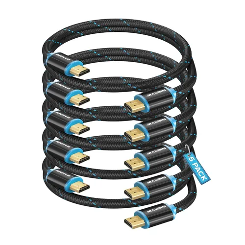 Miniatura 21 de Cable HDMI 4K Ultra HD de 1 pie (paquete de 100) Cable HDMI 2.0 trenzado de nailon, alta velocidad 18Gbps 4K60Hz HDR, 3D, 2160p, 1080p, HDCP 2.2