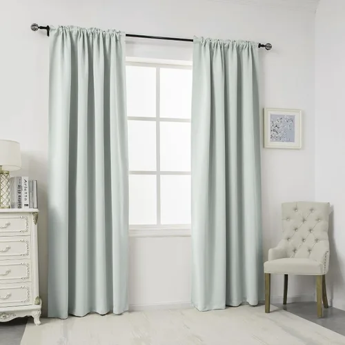 Miniatura 67 de DUALIFE Cortinas opacas de 45 pulgadas de largo, 2 paneles para ventanas pequeñas de dormitorio, aislamiento térmico, bolsillo para barra, cortinas