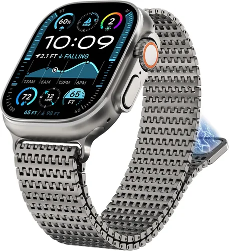 Miniatura 18 de WINGLE Correa de malla magnética para Apple Watch Band Ultra 3/2/1 de 1.929 in, 1.811 in, 1.772 in, 1.732 in, 1.654 in, 1.575 in, 1.614 in, 1.496