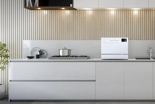 Miniatura 9 de SPT SD-2225DW Lavavajillas de encimera con arranque retardado y LED, blanco, blanco