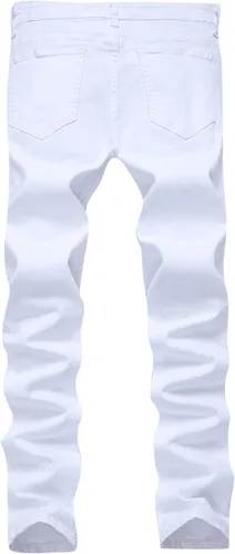 Miniatura 3 de Fredd Marshall - Pantalones de mezclilla para hombre, ajustados, rasgados, elásticos, estilo slim fit