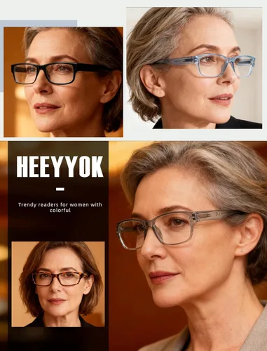 Miniatura 2 de HEEYYOK Readers For Wome Reading Glasses Womem For Small Face Square Cheaters Reading Glasses Womens Lightweight 4-Pack Paquete de 4