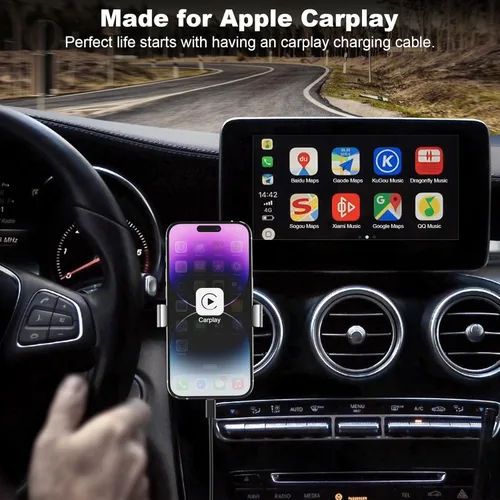 Miniatura 2 de Cveael Cable Carplay para automóvil, cable USB A a Lightning de 3 pies compatible con iPhone 14 13 12 11 Pro Max XR XS X 8 7 6 Plus SE iPad cargador