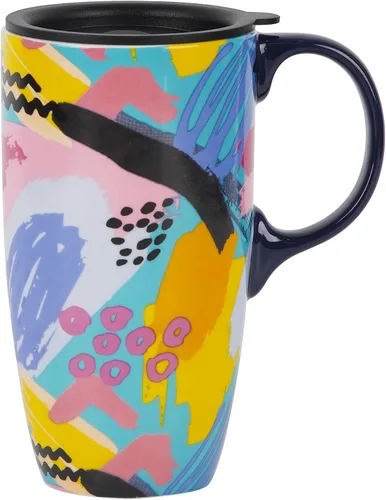 Miniatura 13 de DUSVALLY Taza de café floral de cerezo de 12 onzas, taza de cerámica con asa, apta para microondas y lavavajillas, taza de regalo rosa para mujer