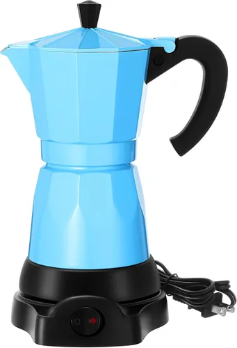 Miniatura 12 de Olla de Café Lemosae 6 Tazas Eléctrica Cafetera de Espresso Italiana Moka 300ml Portátil de Aluminio con Base Desmontable, Regalo para Hogar y Viaje
