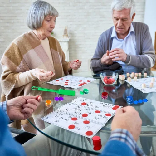 Miniatura 2 de Varitas magnéticas de 7 colores y 700 fichas de bingo (¾ pulgadas) con anillos de metal, para grupos escolares grandes, noche de juegos de lotería