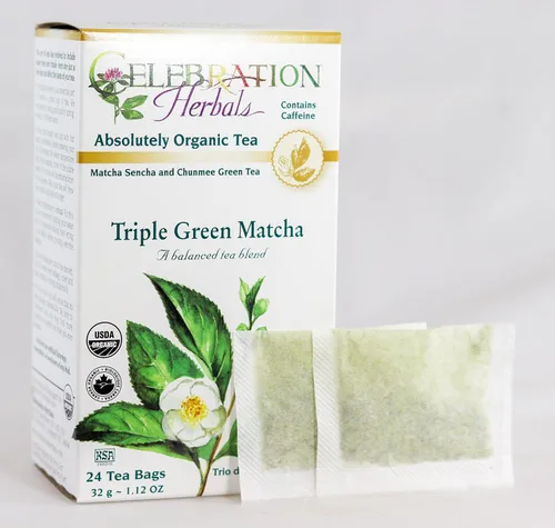Miniatura 2 de CELEBRATION HERBALS Triple Green Matcha Tea Org 24 Bolsa, 0.02 libras