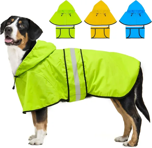 Miniatura 6 de Chaqueta de Lluvia con Capucha para Perro - Chaqueta de Lluvia Reflectante para Perro, Impermeable y Ligera para Perros Pequeños, Medianos y Grandes