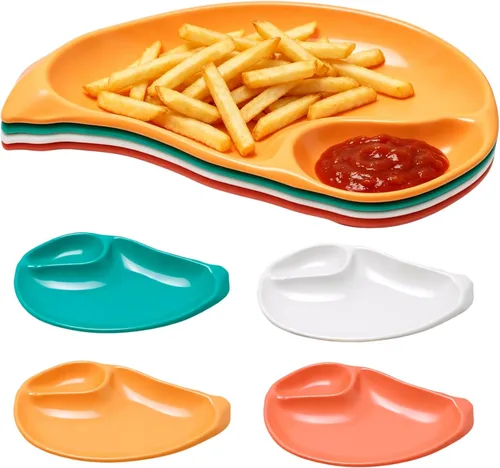 4 piezas de platos para salsa de verduras, platos versátiles para aperitivos, adecuados para fiestas y entretenimiento, ideal para papas fritas,