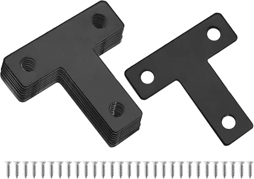 Miniatura 8 de Uenhoy 20 placas planas en forma de L de 2.36 x 2.36 pulgadas, soporte de esquina plana en ángulo recto, negro
