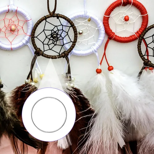 Miniatura 6 de 10 anillos de metal de 2 pulgadas para manualidades, aros de plata, anillos florales de macramé, para manualidades, suministros de atrapasueños