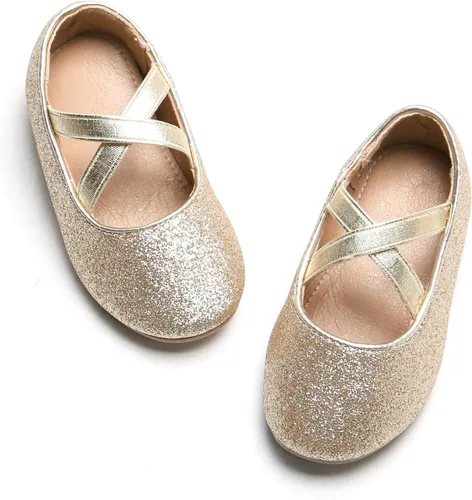 Otter MOMO Zapatos planos de bailarina para niñas pequeñas y niñas pequeñas, zapatos de vestir para fiesta escolar