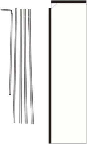Miniatura 16 de Letrero de bandera rectangular de plumas para exteriores, color negro sólido, con kit de poste y punta de tierra