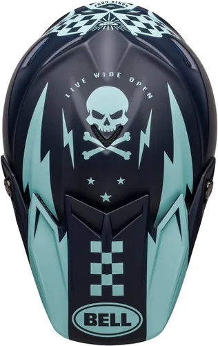 Miniatura 9 de Bell Moto-9 Flex Dirt - Casco de motocicleta de cara completa - Breakaway - Azul marino mate/azul claro, talla L