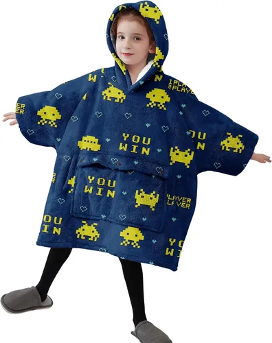 Miniatura 7 de Manta con Capucha Usable NOUKOW Manta Sherpa de Gran Tamaño Sudadera de Franela con Bolsillo Grande Estrellas que brillan en la oscuridad