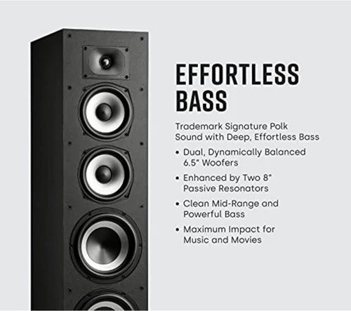 Miniatura 3 de Polk Monitor XT70 - Altavoz de torre grande, altavoces estéreo para el hogar, audio de alta resolución, compatible con Dolby Atmos y DTS:X, tweeter