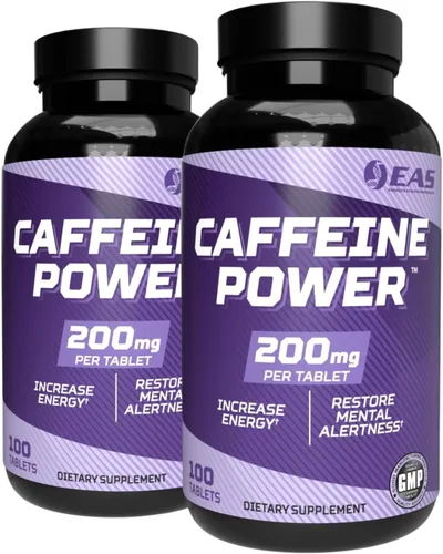 Miniatura 6 de EAS Caffeine Power 200mg Suplemento de píldoras de cafeína Aumenta la energía y restaura el estado de alerta mental Sin gluten, sin OMG, apto