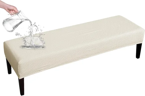 Miniatura 15 de FORCHEER Funda para Banco de Comedor de Tela de Cuero Sintético Innovadora Funda Deslizable para Banco para Sala de Estar Lavable Funda para Otomán
