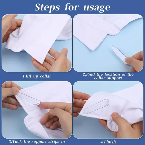 Miniatura 5 de 100 unidades de cuello blanco de 2 pulgadas para camisas de vestir de hombre, estancias de cuello de plástico, estancias de cuello de camisa