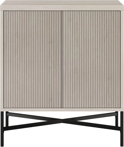 Miniatura 3 de Henn&Hart Armario estriado de 28 pulgadas, moderno aparador acanalado con 2 puertas y un estante ajustable para sala de estar, comedor, dormitorio