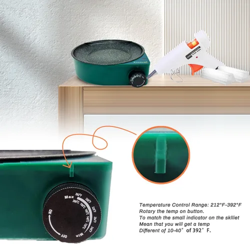 Miniatura 4 de Olla de pegamento caliente para manualidades con mini pistola de pegamento de 20 W y 40 varillas, macetas de pegamento para manualidades con diseño