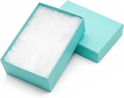 Miniatura 12 de TheDisplayGuys - Paquete de 100 cajas de cartón rellenas de algodón #33 para joyería, color verde azulado (3.5 x 3.5 x 1.0 pulgadas), para envío
