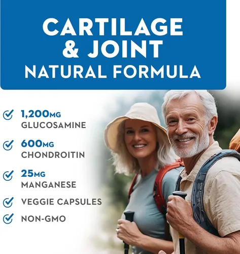 Miniatura 3 de Vitaminerals® 128 Glucosamina Joint Support Complejo de glucosamina-condroitina Cápsulas vegetales (180 unidades)