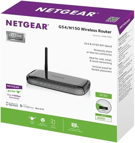 Miniatura 7 de Router inalámbrico RangeMax (WNR1000 100 NAS (G54/N150)), de Netgear , Negro