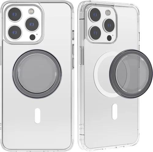Miniatura 4 de metisinno Base magnética compatible con agarres de teléfono PopSocket y fundas MagSafe para iPhone, color negro translúcido
