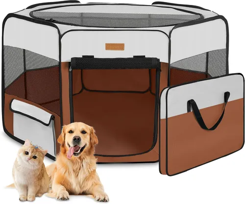 Miniatura 10 de Corralito portátil para mascotas, para gatos, cachorros, conejos, pollos, tienda de campaña plegable de gran capacidad para mascotas para interiores