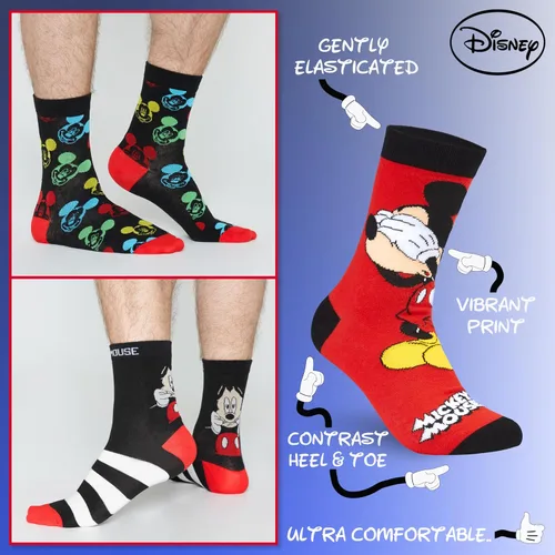 Miniatura 5 de Disney Calcetines para hombre Baby Yoda Crew Socks 5 Pack Star Wars Calcetines tobilleros Mickey Mouse regalos para hombres