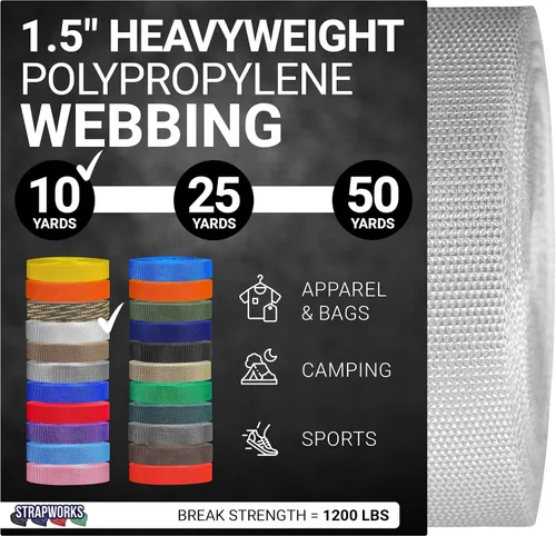 Miniatura 23 de Strapworks Heavyweight Polypropylene Webbing - Heavy Duty Poly Strapping for Outdoor DIY Gear Repair, 1.5 Inches