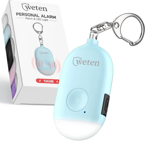 Miniatura 15 de Weten Llavero de alarma personal recargable, sirena de 130 dB y luz LED, elegante alerta de seguridad personal para que las mujeres lo lleven