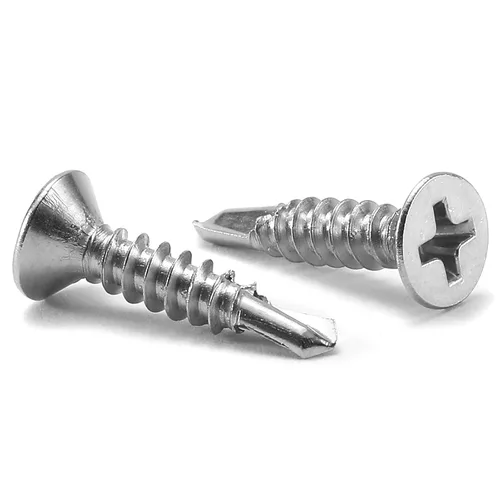 Miniatura 8 de Tornillos de chapa metálica #8 x 1-1/4 pulgadas, 100 tornillos Tek de cabeza plana de acero inoxidable 410, tornillos autorroscantes rápidos por SG