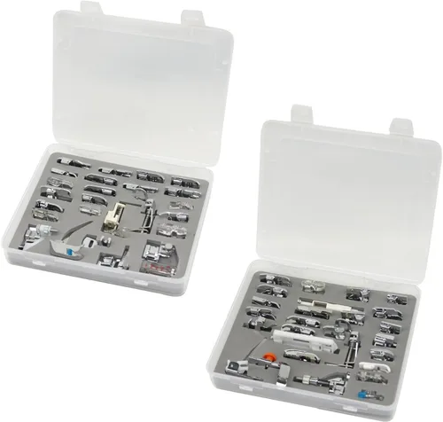 Miniatura 2 de Juego de 52 piezas de prensatelas para máquina de coser - Metal, caña baja para Singer, Brother, Babylock, Janome y Kenmore