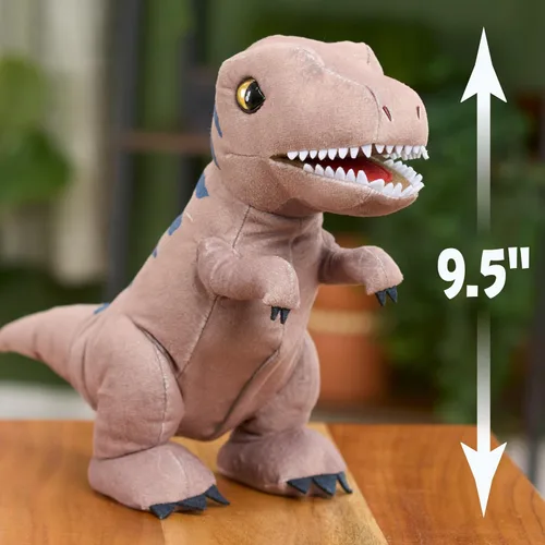 Miniatura 6 de JURASSIC WORLD Rebirth Roaring T. rex, juguete interactivo de dinosaurio de peluche de 10.5 pulgadas, niños y niñas de 3 años en adelante, juguetes