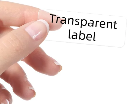 Cinta de etiquetas NIIMBOT transparente - (2 rollos, 0.55" x 1.57" / 14 x 40 mm) Etiquetas impermeables y autoadhesivas para impresora - Adecuadas