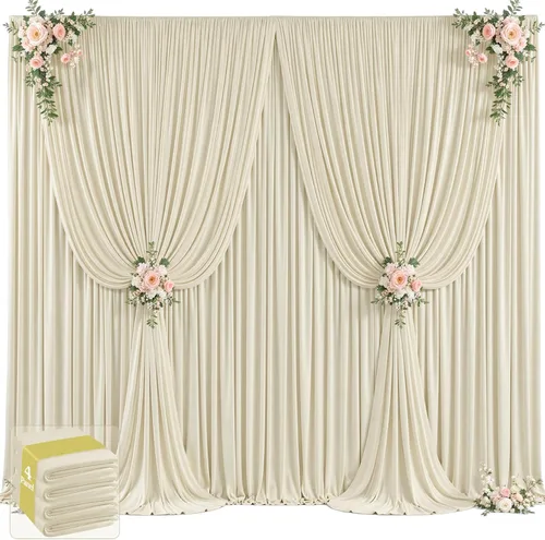 Miniatura 55 de 20 pies x 12 pies Cortinas de Telón de Fondo Azul Bebé Sin Arrugas para Bodas y Fiestas, Telón de Fondo de Tela Azul, Cortinas para Bodas