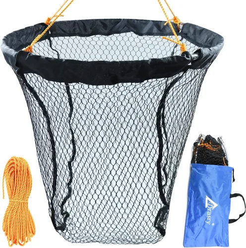 Miniatura 8 de Drasry Red de aterrizaje de pesca plegable para puente y muelle, red de caída de anillo de aluminio con alta carga para agua salada y agua dulce