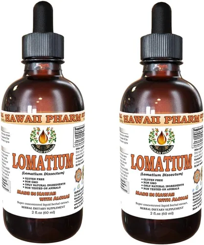 HawaiiPharm Lomatium - Extracto líquido de lomatium (Lomatium Dissectum) Suplemento de tintura de polvo de raíz seca, 2 x 2 onzas